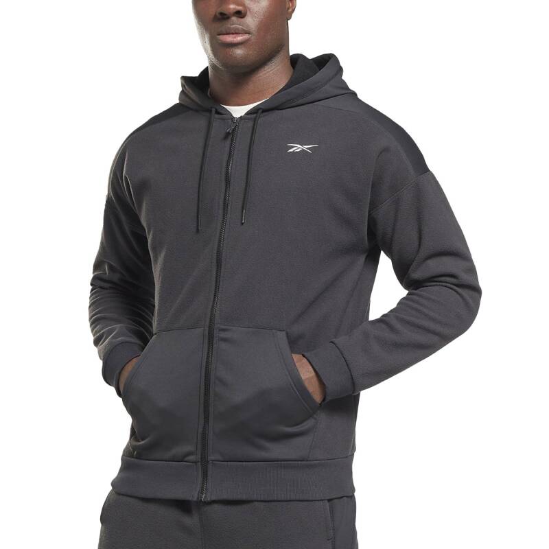 REEBOK Workout Ready Thermowarm Full-Zip Hoodie Black