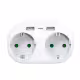 Удължител No brand, 2 гнезда, 250V, 16A, Без кабел, 2 x USB F, 1 х USB-C, Бял - 17891