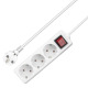 Удължител No brand, 3 гнезда, 250V, 16A, Кабел, 5m, С ключ, Бял - 17876