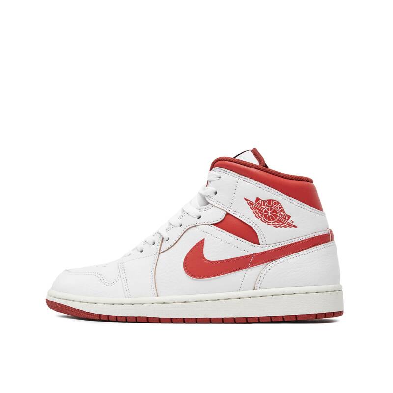 NIKE Air Jordan 1 Mid Se Shoes White/Red