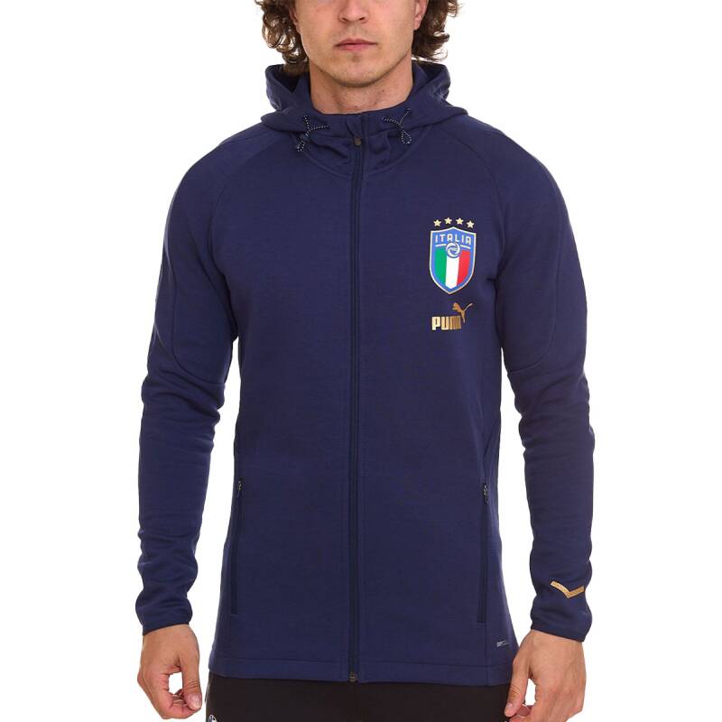 PUMA x Italy FIGC Coach Hooded Training Jacket Blue