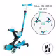 Тротинетка 5 в 1 GLOBBER GO UP DELUXE LIGHTS 360&deg; - аква