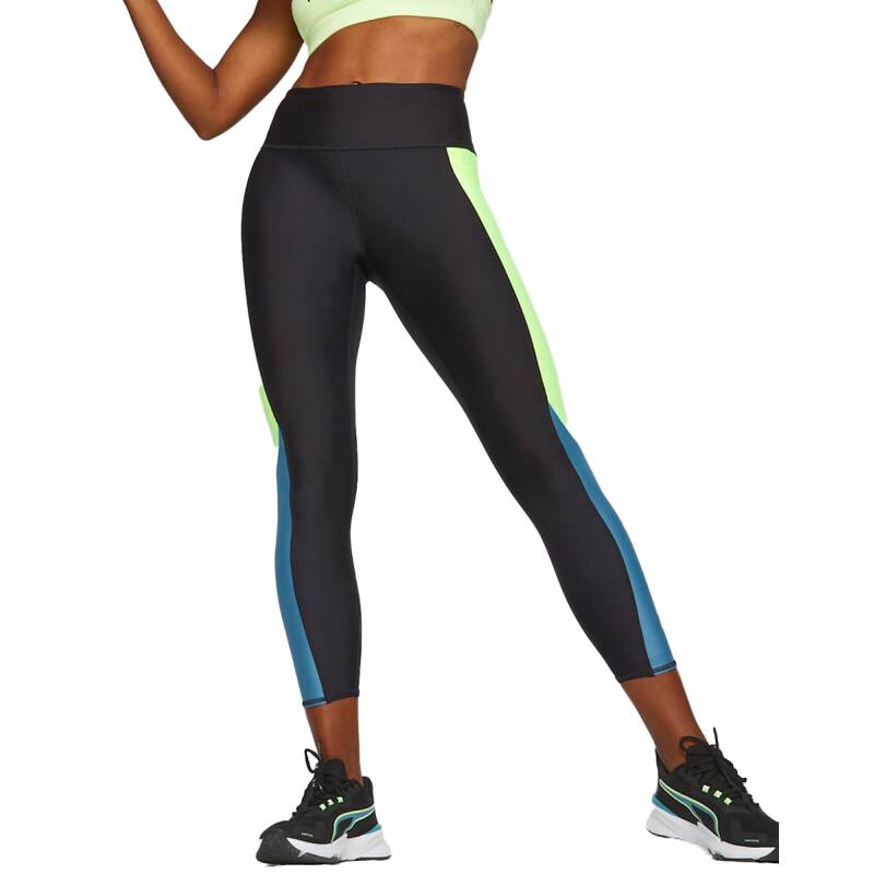 PUMA Fit High Waist Training Leggings Black/Neon Green