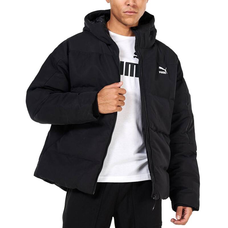 PUMA Down Puffer Full-Zip Hooded Jacket Black