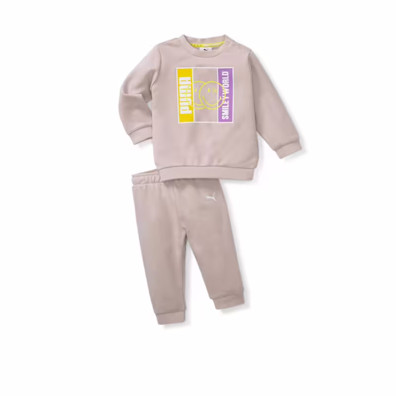 PUMA x Smiley World Minicat Crew Jogger Set Pink