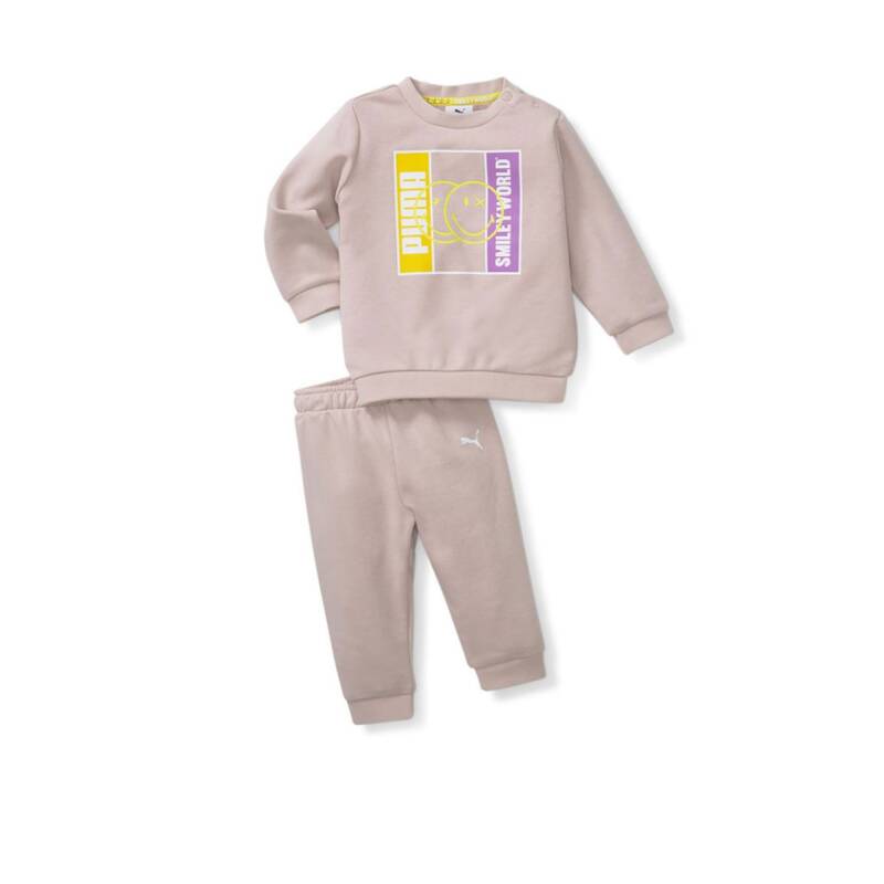 PUMA x Smiley World Minicat Crew Jogger Set Pink