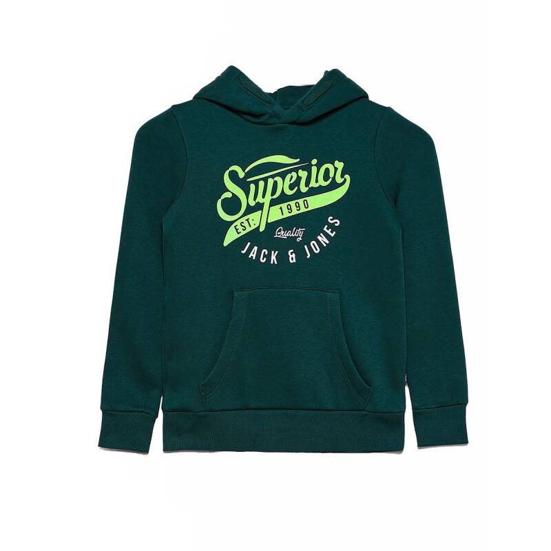 JACK&JONES Logo Drawstring Hoodie Green