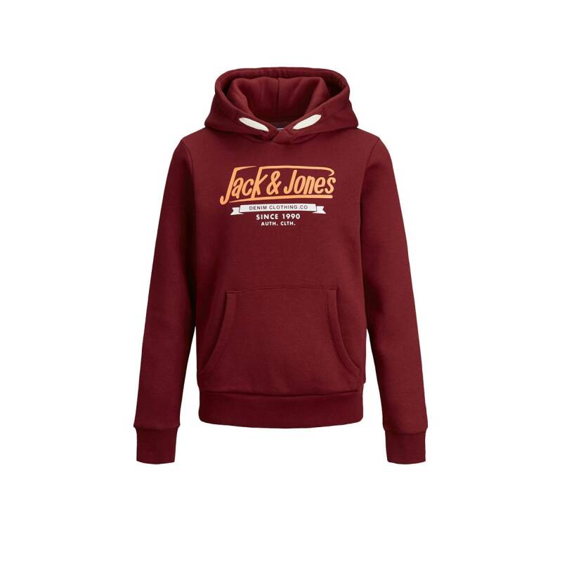 JACK&JONES Logo Drawstring Hoodie Red