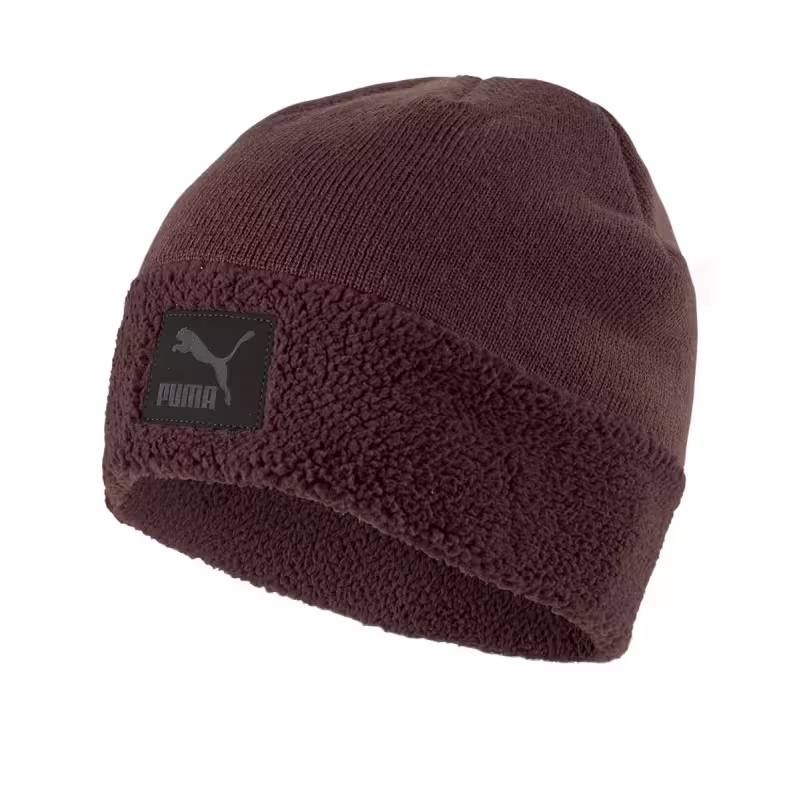 PUMA Classic Cuff Sherpa Beanie Brown
