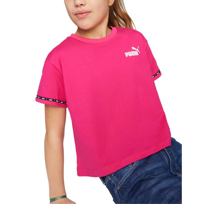 PUMA Power Tape Relaxed Fit Tee Pink