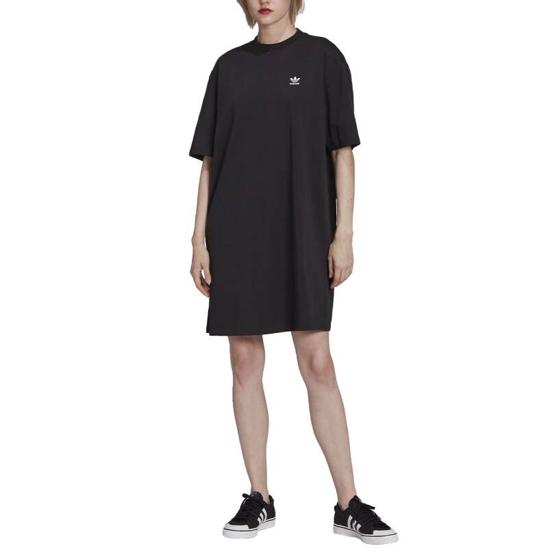 ADIDAS Originals Adicolor Classics Big Trefoil Tee Dress Black