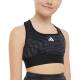 ADIDAS Aeroready Powerreact Print Padded Sports Bra Black/Grey