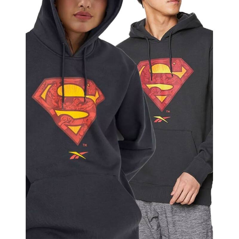 REEBOK x DC Superman Unisex Hoodie Dark Grey