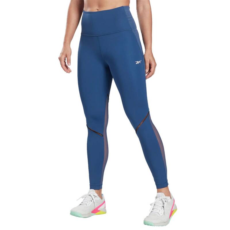 REEBOK Ts Lux Perform Perforated Leggings Blue