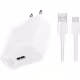 Комплект, мрежово зарядно, съвместимо с Huawei, бързо зареждане, кабел, бял, USB-C, Type-C, 66W