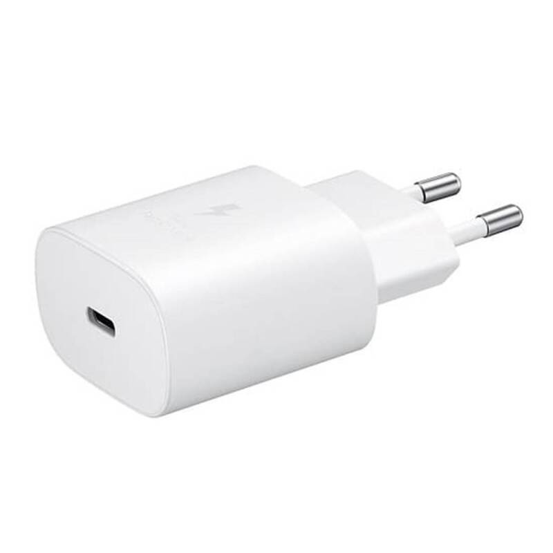 Мрежово зарядно, съвместимо с Samsung, бързо зареждане, бял, USB-C, Type-C, 25W