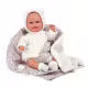 Кукла-бебе Беатрис с бял пухкав тоалет и одеяло, реално тегло - 35 см