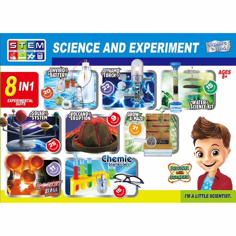 STEAM комплект 8 в 1, Младият учен
