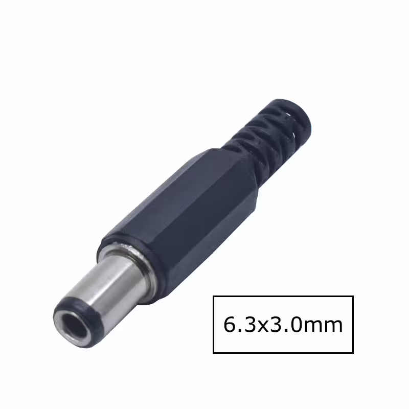 Букса захранваща DC, мъжка, кабелна (6.3x3.0мм)