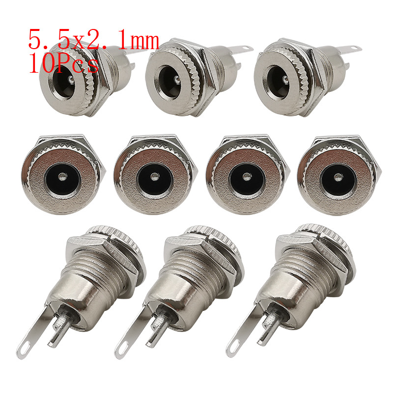 Букса захранваща DC, 5.5x2.1mm, женски жак, панелен монтаж