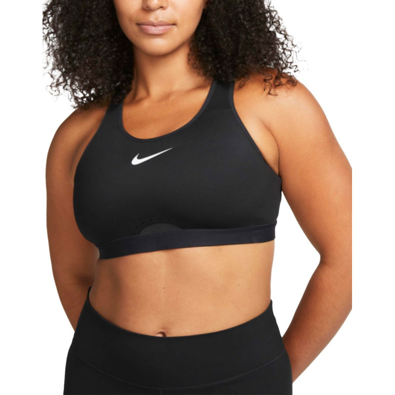 NIKE Dri-FIT Swoosh High-Support Unpadded Bra Black