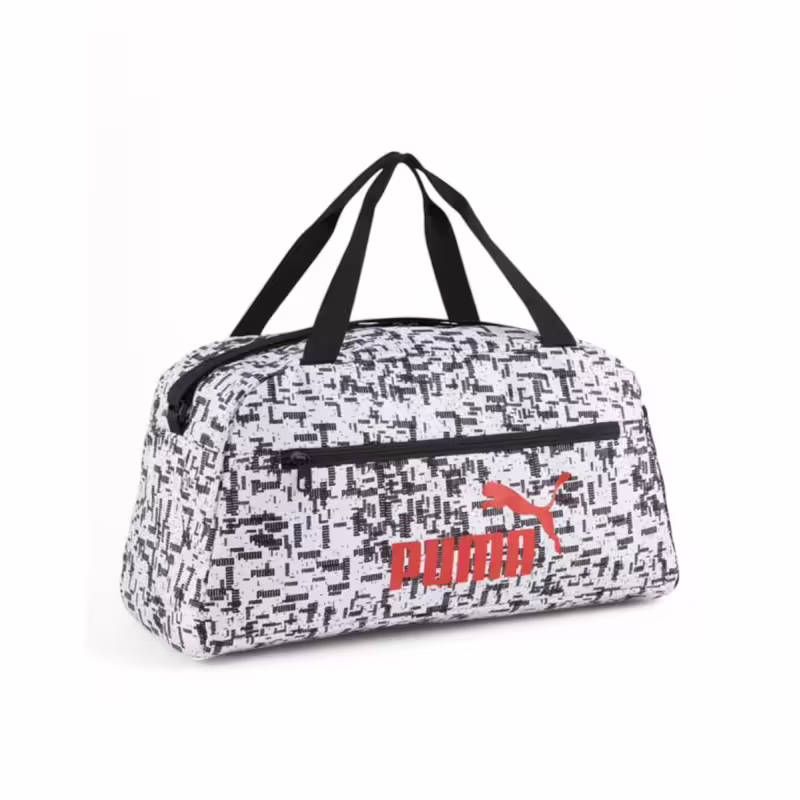 PUMA Phase All Over Printed Sports Bag White/Black