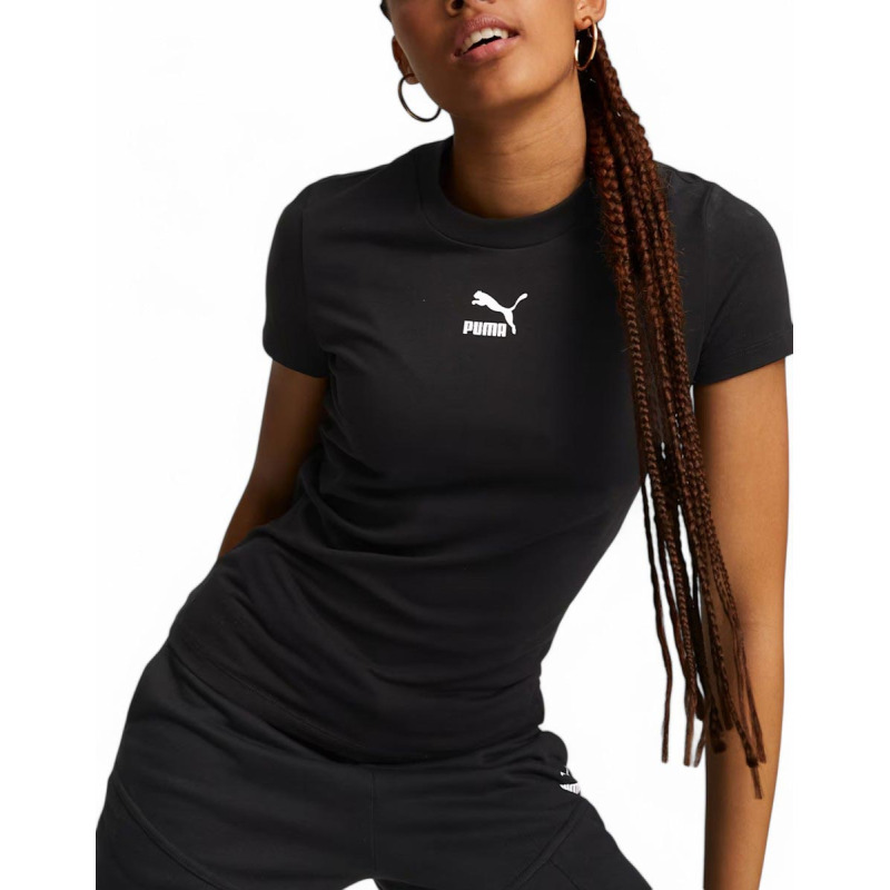 PUMA Classics Slim Tee Black