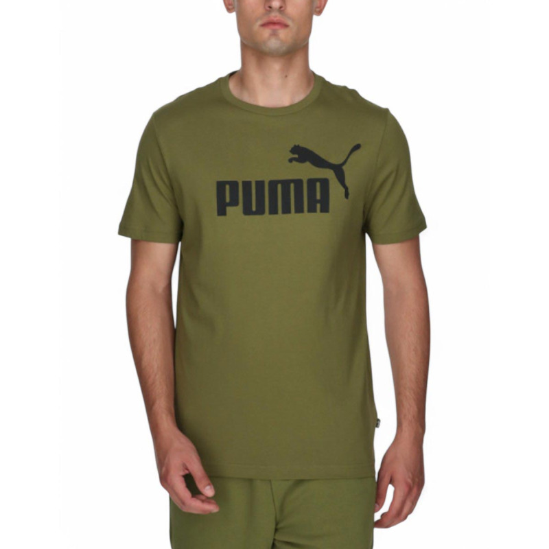 PUMA Essentials Logo Tee Olive Green