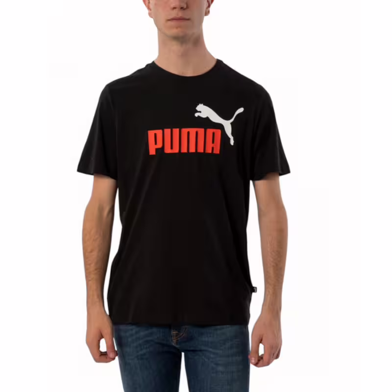 PUMA Essentials+ Two-Tone Logo Tee Black