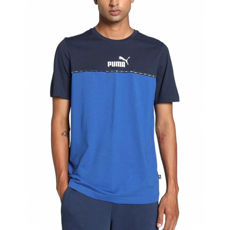 PUMA Essentials Block Tape Tee Blue