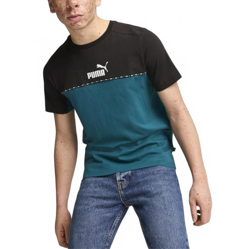 PUMA Essentials Block Tape Tee Green