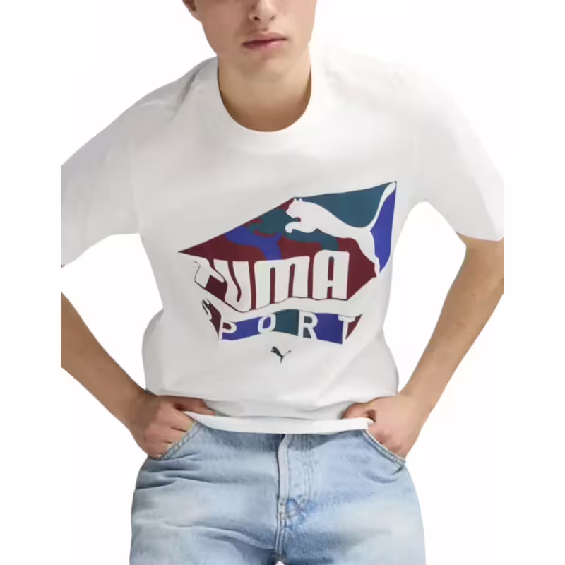 PUMA Graphics Sports Tee White/Multi