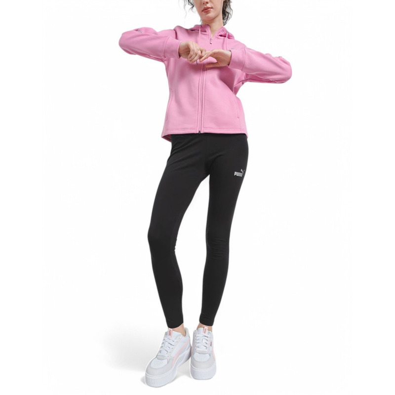 PUMA Metallic Fl Tracksuit Pink/Black