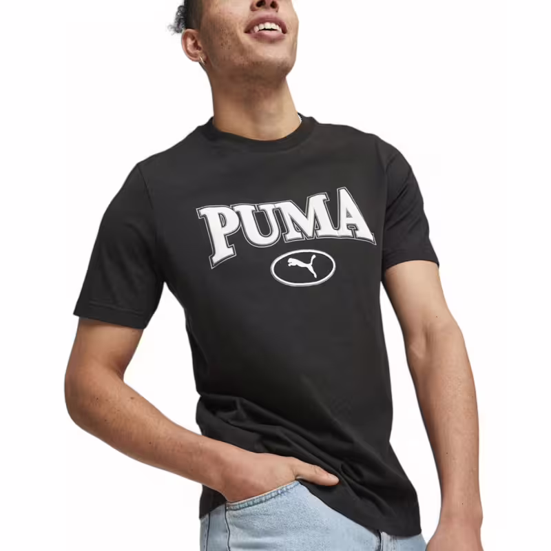 PUMA Squad Graphic Crew Neck Tee Black