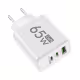 Мрежово зарядно устройство GaN 65W, PD, USB C
