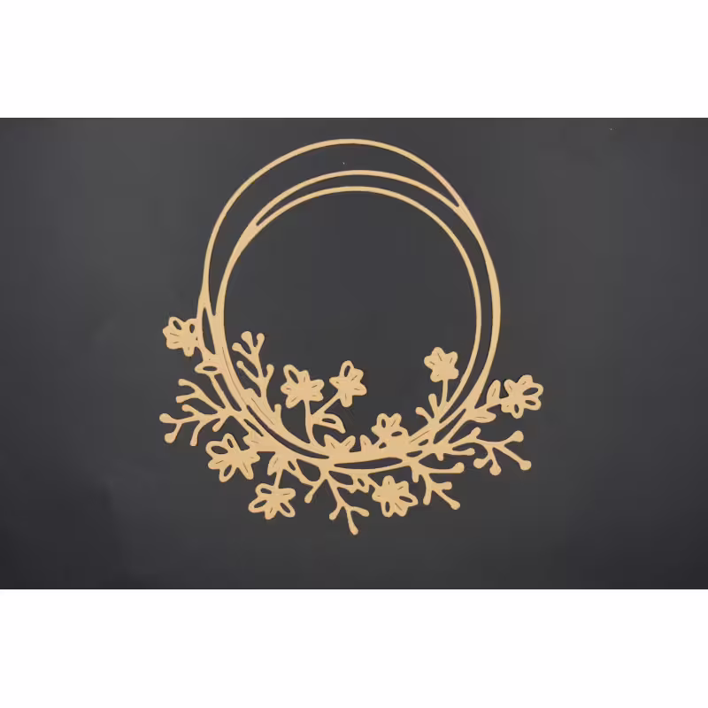 Елементи за декорация "Кръг с цветя", 10 бр, елементи за крафт проекти, скрапбук