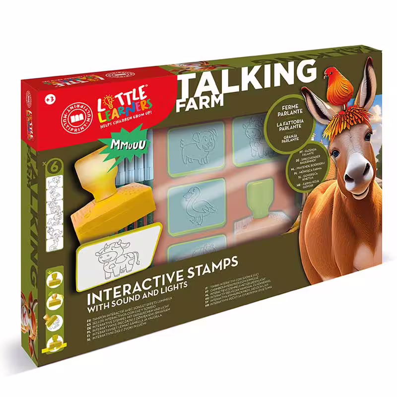 Образователен комплект с 6 печата със звуци на животните във фермата