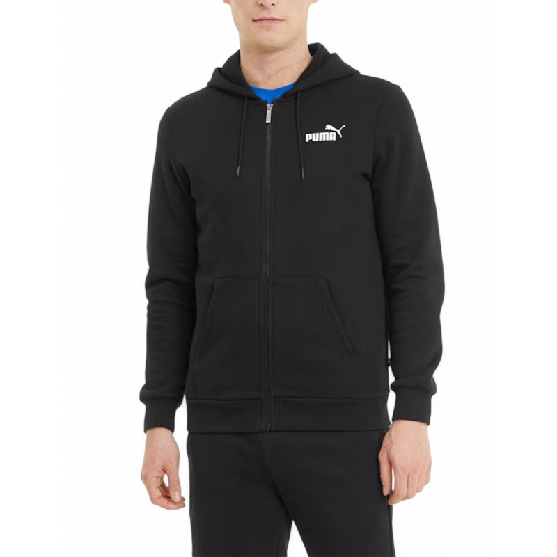 PUMA Essentials+ Embroidery Full-Zip Hoodie Black