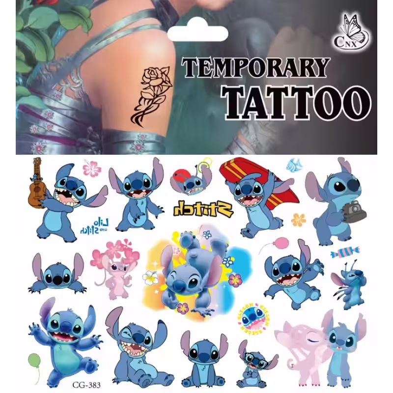Комплект детски татуировки "Стич", различни видове