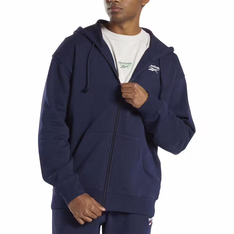 REEBOK Performance Full-Zip Hoodie Navy