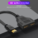 HDMI сплитер адаптер, CIMUTO, 1 HDMI мъжки към 2 HDMI женски порта, позлатени щепсели