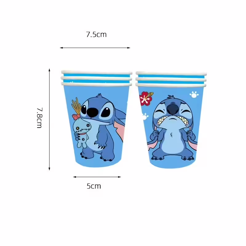 Парти чаши "Стич", 10 бр комплект, декорация за парти, рожден ден, различни видове