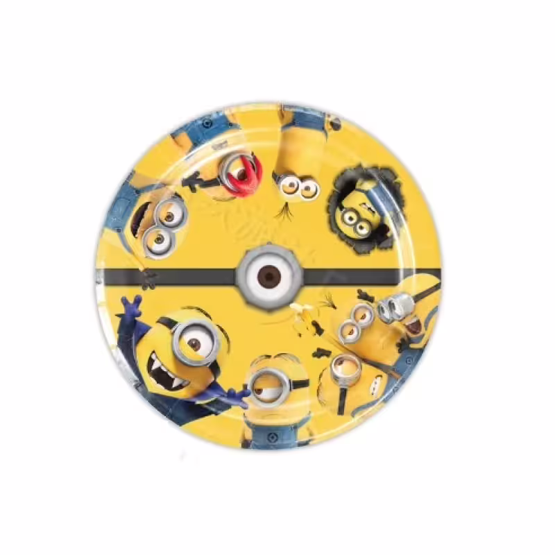 Парти чинии "Миньони" 18 см, 10 бр комплект, декорация за парти, рожден ден