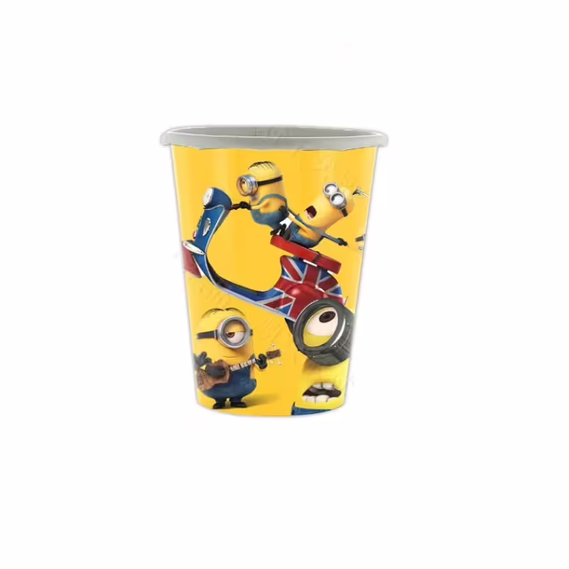 Парти чаши Миньони &ndash; 10 бр, картонени чаши за детски рожден ден