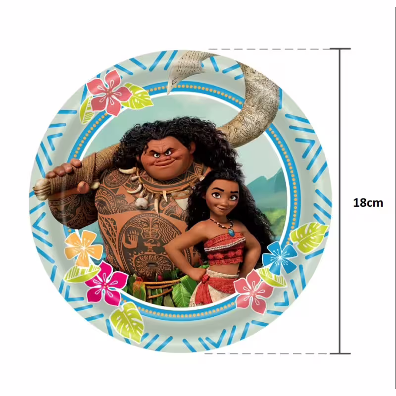Парти чинии "Смелата Ваяна (Moana)" 18 см, 10 бр комплект, декорация за парти, рожден ден