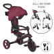 Детска триколка 4 в 1 GLOBBER EXPLORER TRIKE FOLDABLE, сгъваема, цвят бургунди