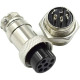 Букса GX16-7, комплект, метална, 7-ца, м+ж, 48VDC, 240VAC, M16x47mm