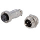 Букса GX16-2, комплект, метална, 2-ка, м+ж, 48VDC, 125VAC, M12x44mm