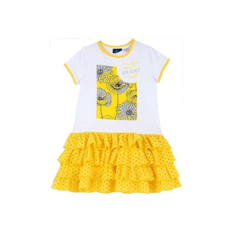 CHICCO Girls Dress White/Yellow