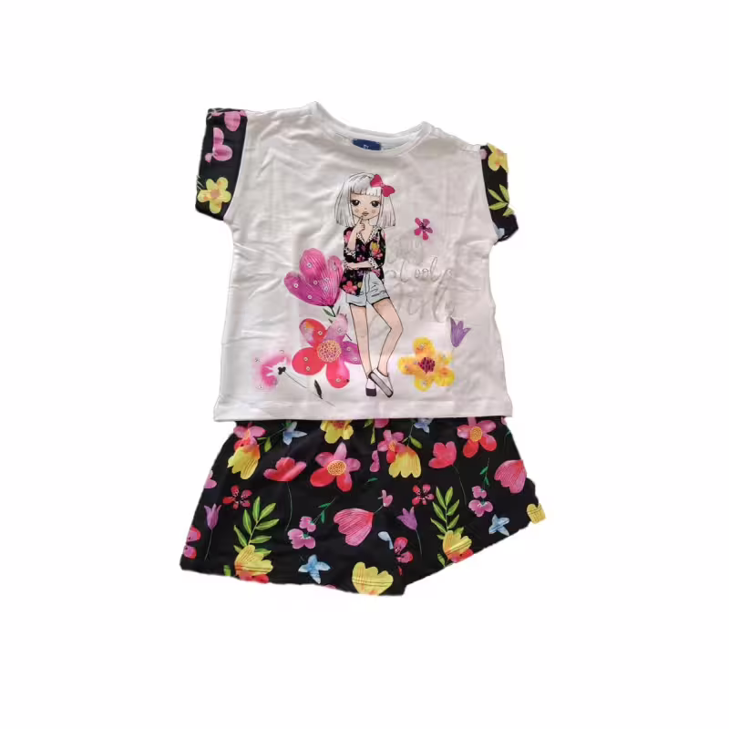 CHICCO Girls Shorts And Tee Set White/Black
